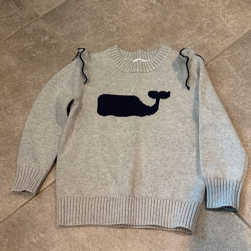 Gray Sweater with Whale Design